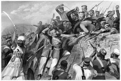 Ataque de los amotinados en la Batería Redan en Lucknow, 30 de julio de 1857 de Unbekannt