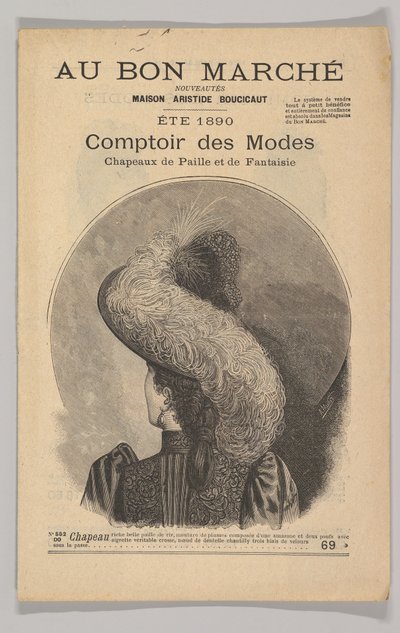 Au Bon Marché-Comptoir des Modes, Chapeaux de Paille de Fantaisie, Verano 1890 de Unbekannt
