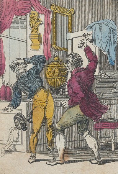 Subastador y abogado, subastador derribando un mal lote, principios del siglo XIX de Unbekannt