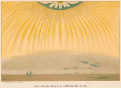 Aurora Boreal o Luces del Norte observadas desde el norte de Noruega, 10 de octubre de 1868, 1906 de Unbekannt