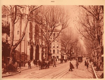 Avenida de la Victoria y la Iglesia de Notre-Dame, Niza, 1930 de Unbekannt