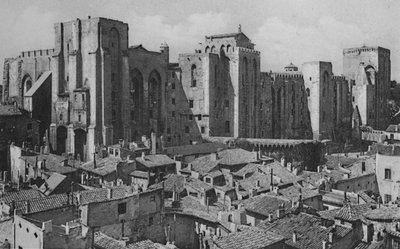 Aviñón - Lado este del Palacio de los Papas, c1925 de Unbekannt