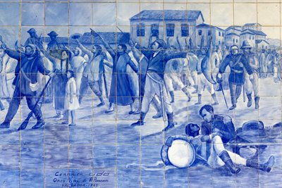 Mosaico de azulejos que representa la lucha de Brasil por la independencia, Cachoeira, Brasil de Unbekannt