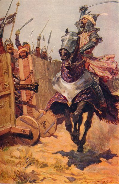 Baber Animando a Sus Tropas, c1526 c1912 de Unbekannt