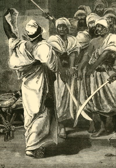 Bagaeus entregando sus mensajes a la Guardia Persa, 1890 de Unbekannt