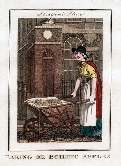 Horneando o Hirviendo Manzanas, Stratford Place, Londres, 1805 de Unbekannt