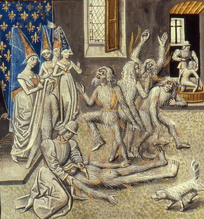 Baile de los Ardientes Miniatura de las Grandes Crónicas de Francia por Jean Froissart, siglo XV de Unbekannt