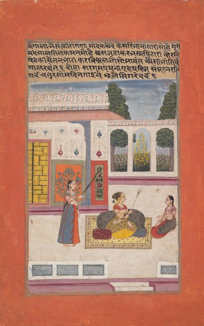 Bangali Ragini: Folio de una serie de ragamala Guirnalda de Modos Musicales, 1709 de Unbekannt