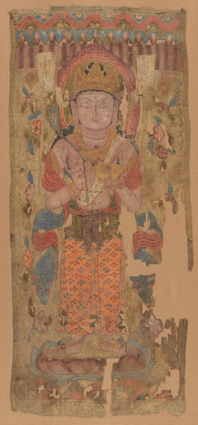 Estandarte con Bodhisattva, posiblemente Mahamayuri, siglos IX-X de Unbekannt