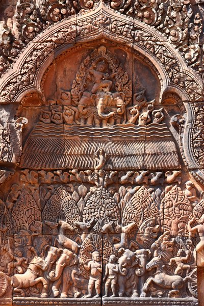 Templo Banteay Srei en Angkor, Camboya. Intrincadamente tallado. Siem Reap, Camboya de Unbekannt