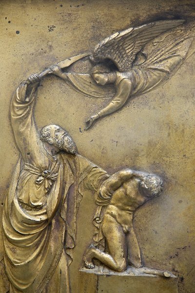 Baptisterio de San Giovanni. Puerta del Paraíso. Abraham sacrificando a Isaac, Florencia, Italia de Unbekannt