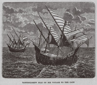 Bartolomé Díaz en su viaje a Sudáfrica, 1878 de Unbekannt