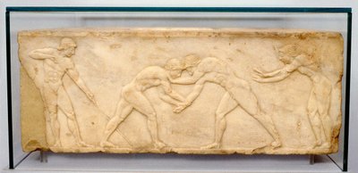 Friso en bajorrelieve de luchadores, c500 a.C. de Unbekannt