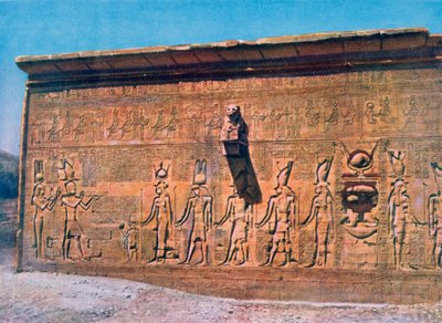 Bajorrelieve de Cleopatra, Cesarión, Templo de Hathor, Dendara en Egipto, siglo XX de Unbekannt