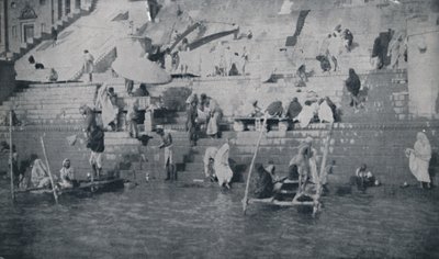 Baño en Benarés, 1924 de Unbekannt
