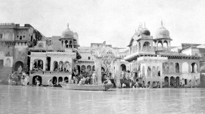 Ghats de baño, Mathura, India, 1916-1917 de Unbekannt