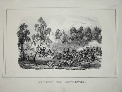 Batalla entre tropas rusas y caballería francesa cerca de Ostrovno 25-26 de julio de 1812 de Unbekannt
