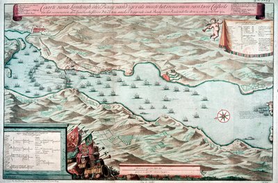 Batalla de la Bahía de Vigo, España, 12 de octubre de 1702 de Unbekannt