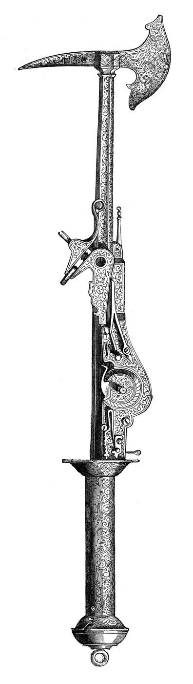 Hacha de guerra y pistola, siglo XVI, 1870 de Unbekannt
