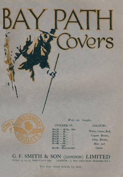 Cubiertas de Bay Path - Anuncio de G.F. Smith & Son London Limited, 1919 de Unbekannt