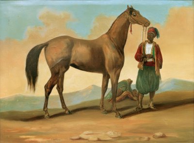 Beduino con caballo árabe de Unbekannt