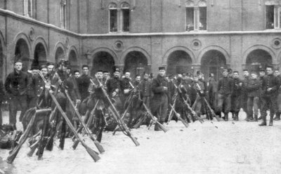 Soldados belgas de la 9ª Brigada Mixta, Batalla de Lieja, Bélgica, 5-16 de agosto de 1914 de Unbekannt