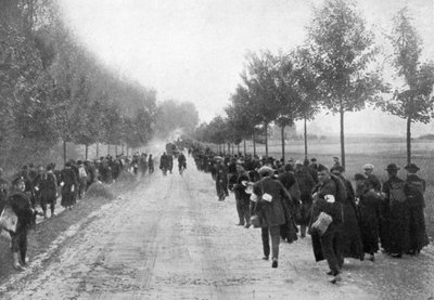 Belgas huyendo de Termonde, Primera Guerra Mundial, 1914, 1920 de Unbekannt