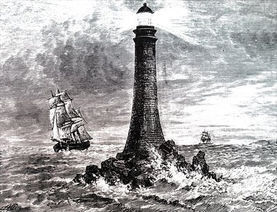 Faro de Bell Rock en una tormenta de Unbekannt