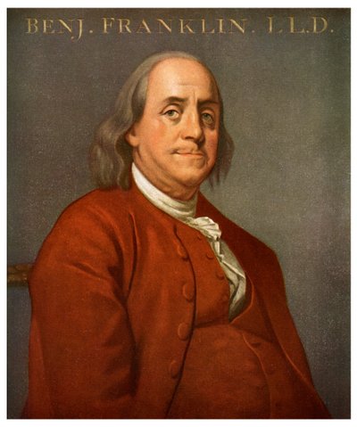Benjamin Franklin, científico y político estadounidense, 1782 de Unbekannt