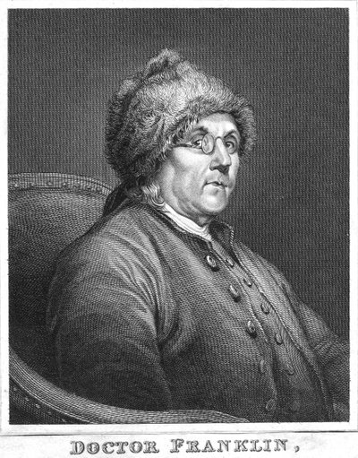 Benjamin Franklin, científico, inventor y estadista estadounidense, finales del siglo XVIII de Unbekannt