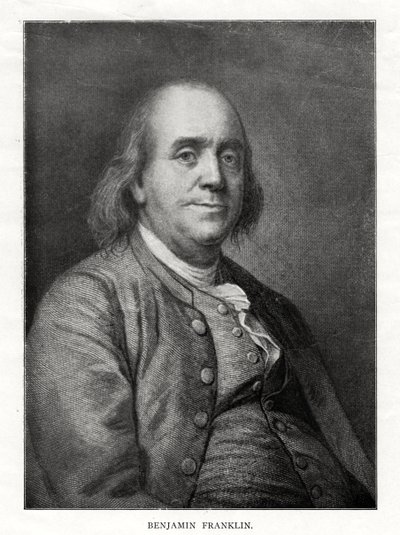 Benjamin Franklin, estadista, impresor y científico estadounidense, siglo XX de Unbekannt