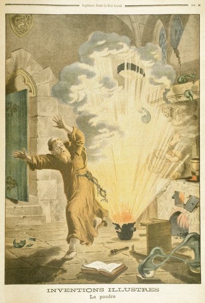 Berthold Schwart, monje franciscano y alquimista alemán del siglo XIV, 1901 de Unbekannt