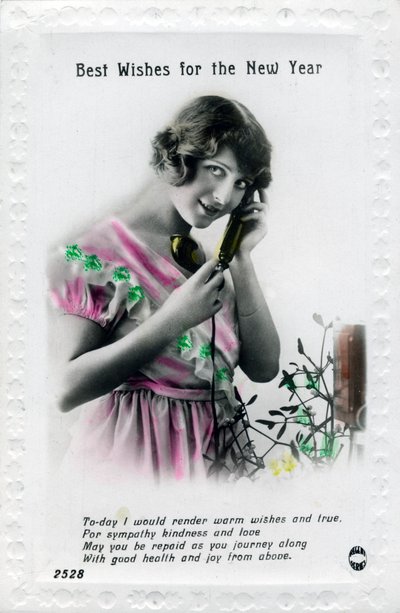 Mejores deseos para el Año Nuevo, tarjeta de felicitación, años 1920 de Unbekannt