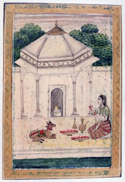 Bhairavi Ragini, Álbum Ragamala, Escuela de Rajasthan, siglo XIX de Unbekannt