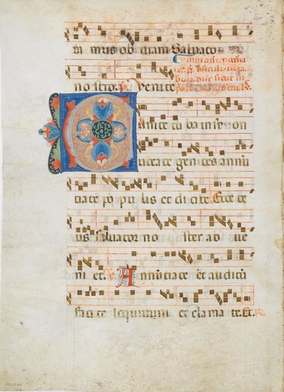 Bifolio con inicial C, de un antifonario, ca. 1320 de Unbekannt