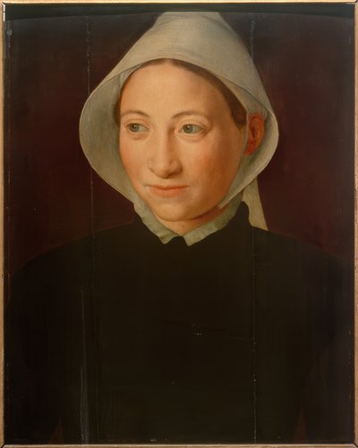 Retrato de una mujer con cofia blanca de Unbekannt