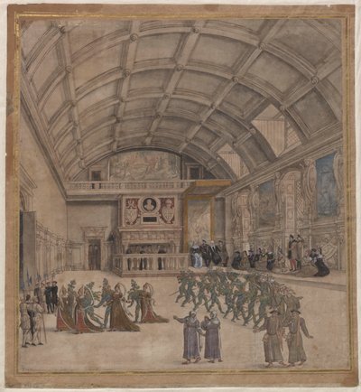 Palacio de Binche durante las celebraciones en agosto de 1549, 1549 de Unbekannt