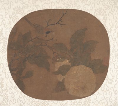 Pájaro en una rama de camelia, ca. 1000 de Unbekannt