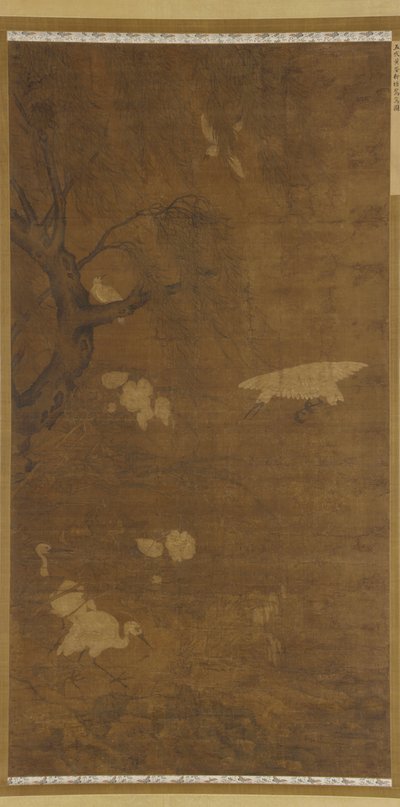 Pájaros, Sauce y Flores, dinastía Ming, siglos XV-XVI de Unbekannt