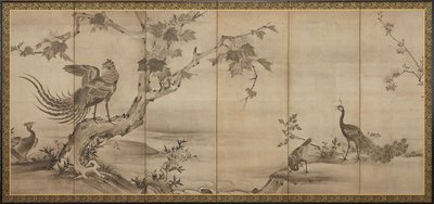 Aves, flores y árboles, Momoyama, 1568-1615 de Unbekannt