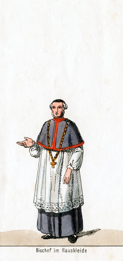 Obispo en Vestido de Casa, diseño de vestuario para la obra de Shakespeare, Enrique VIII de Unbekannt