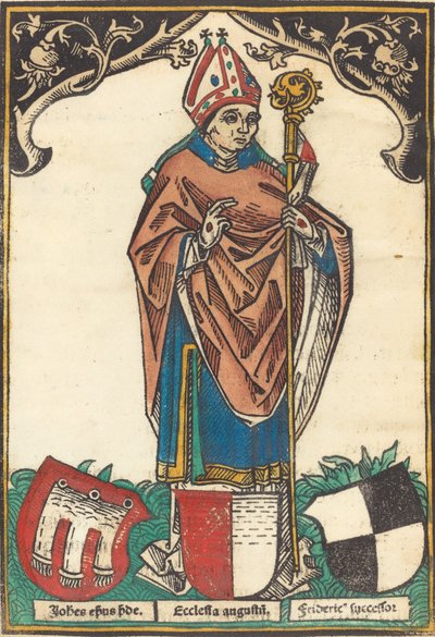 Obispo de Augsburgo con Tres Escudos de Armas de Unbekannt