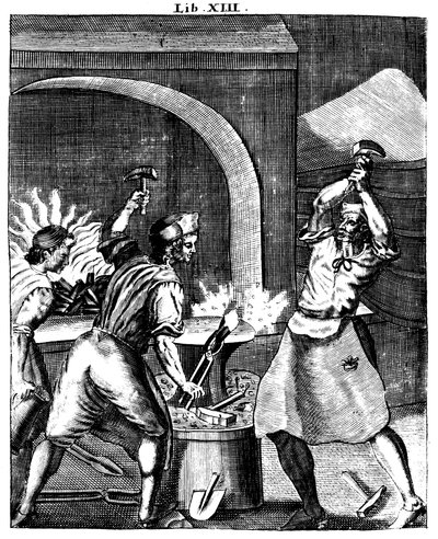 Herreros trabajando, 1715 de Unbekannt