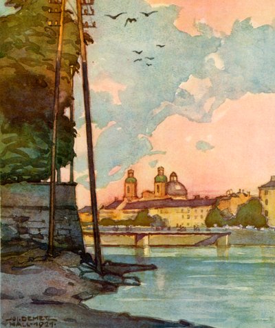 Blick Auf Die Innbrucke, con vista al río Inn de Unbekannt