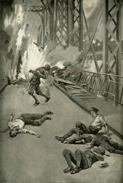 Voladura de un puente sobre el Aisne en Soissons, 1919 de Unbekannt