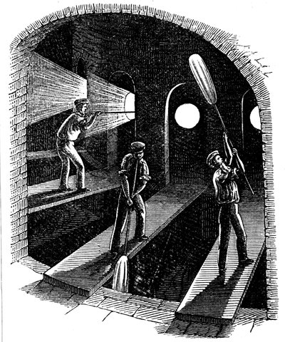 Soplado de cilindro o vidrio plano, c1860 de Unbekannt