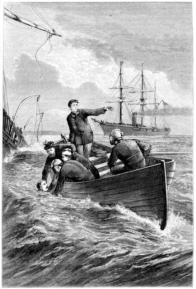 Barco del Deerhound rescatando al Capitán Raphael Semmes, 1864 c1880 de Unbekannt