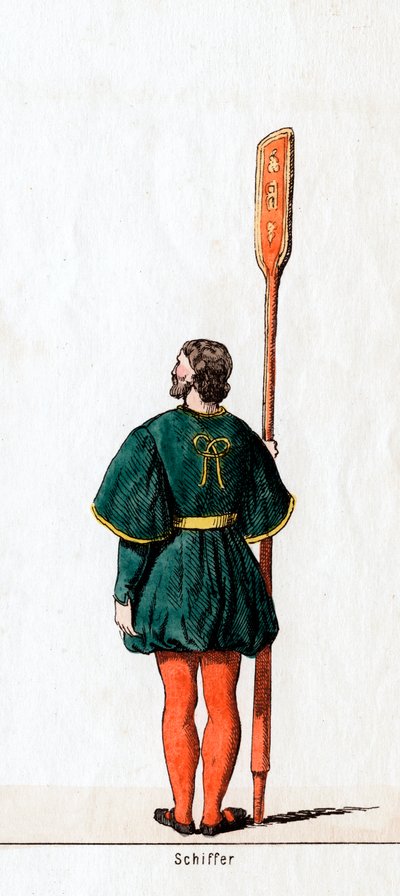 Barquero, diseño de vestuario para la obra de Shakespeare, Enrique VIII, siglo XIX de Unbekannt