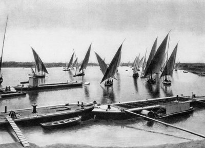 Barcos en el Nilo, El Cairo, Egipto, c. 1920s de Unbekannt