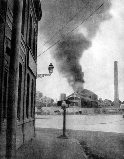 Bombardeo de una mina por los alemanes, Pas-de-Calais, Francia, 1915 de Unbekannt
